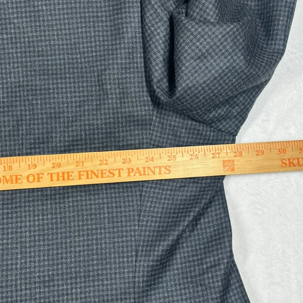 Calvin Klein Blazer Mens 54R Grey Silk Wool Houndstooth Sport Coat Professional
